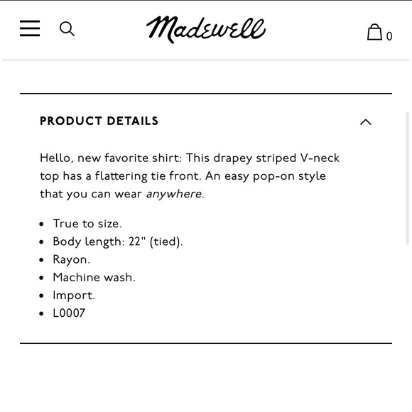 Madewell Novel Tie Front Top - Picture 7 of 7